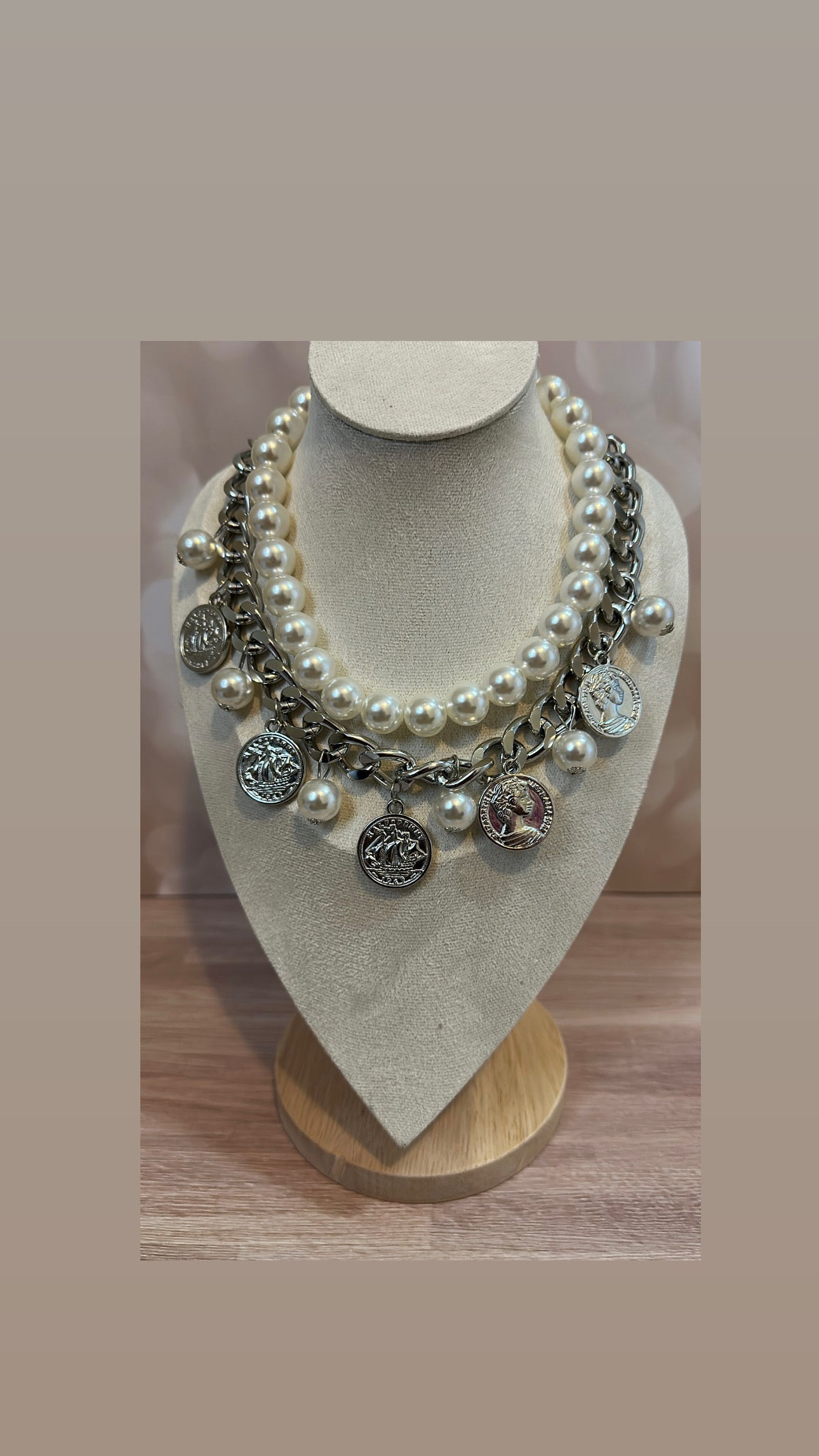 Necklace of coins and pearls