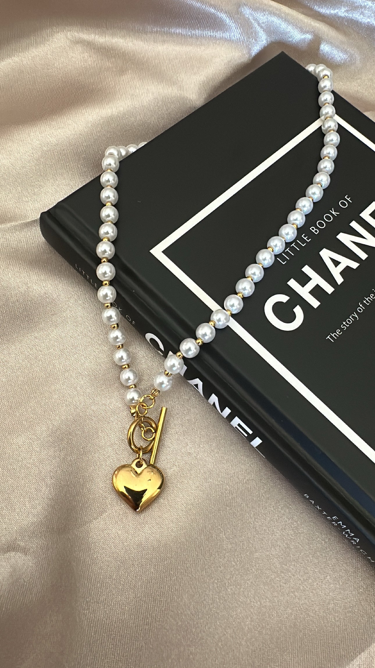 Pearl necklace stainless steel