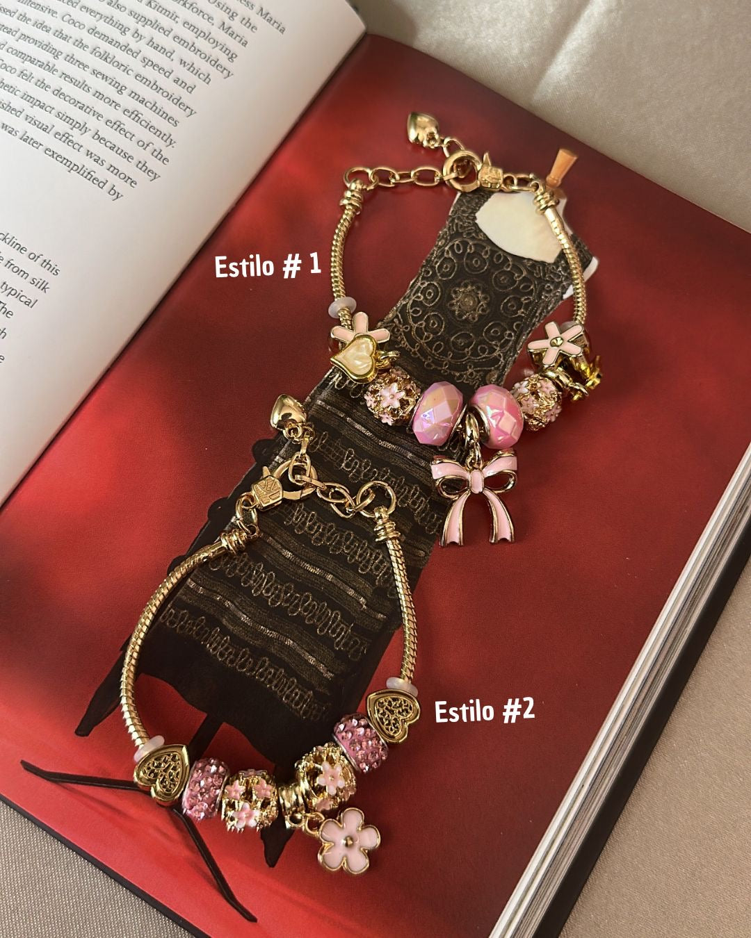 Pink charm bracelet