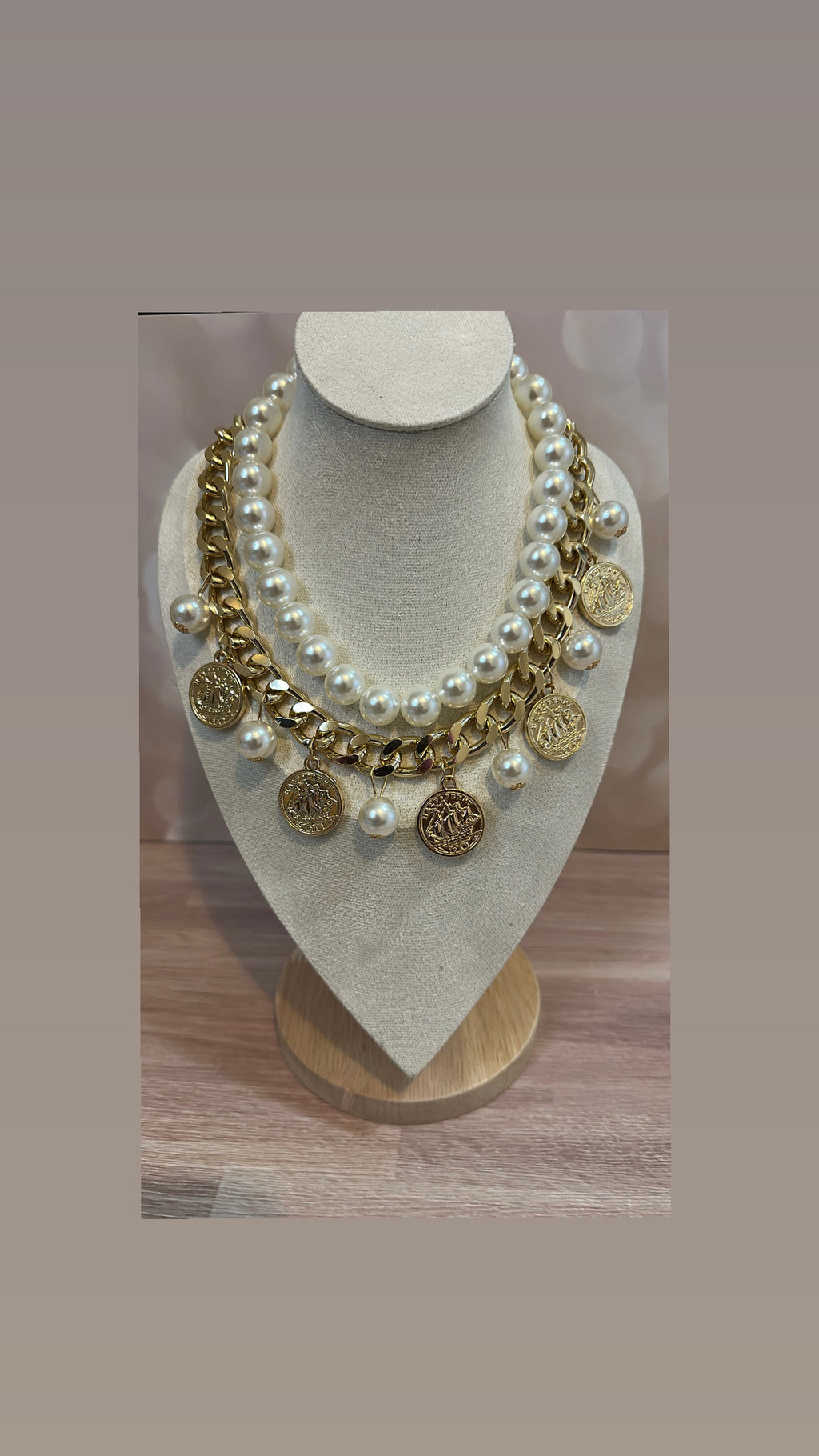 Necklace of coins and pearls
