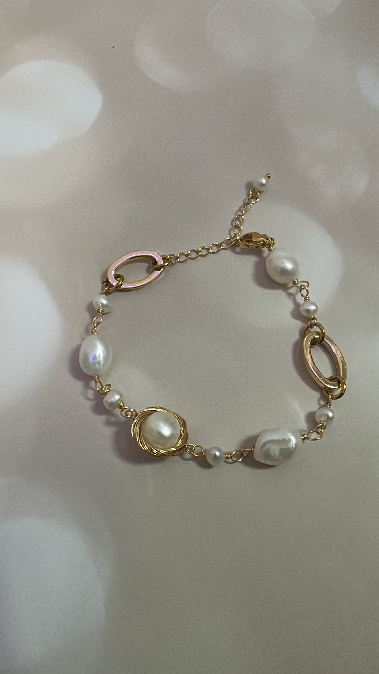 Pearl copper bracelet