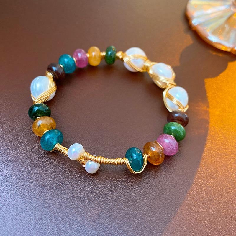 Multicolor pearls bracelet